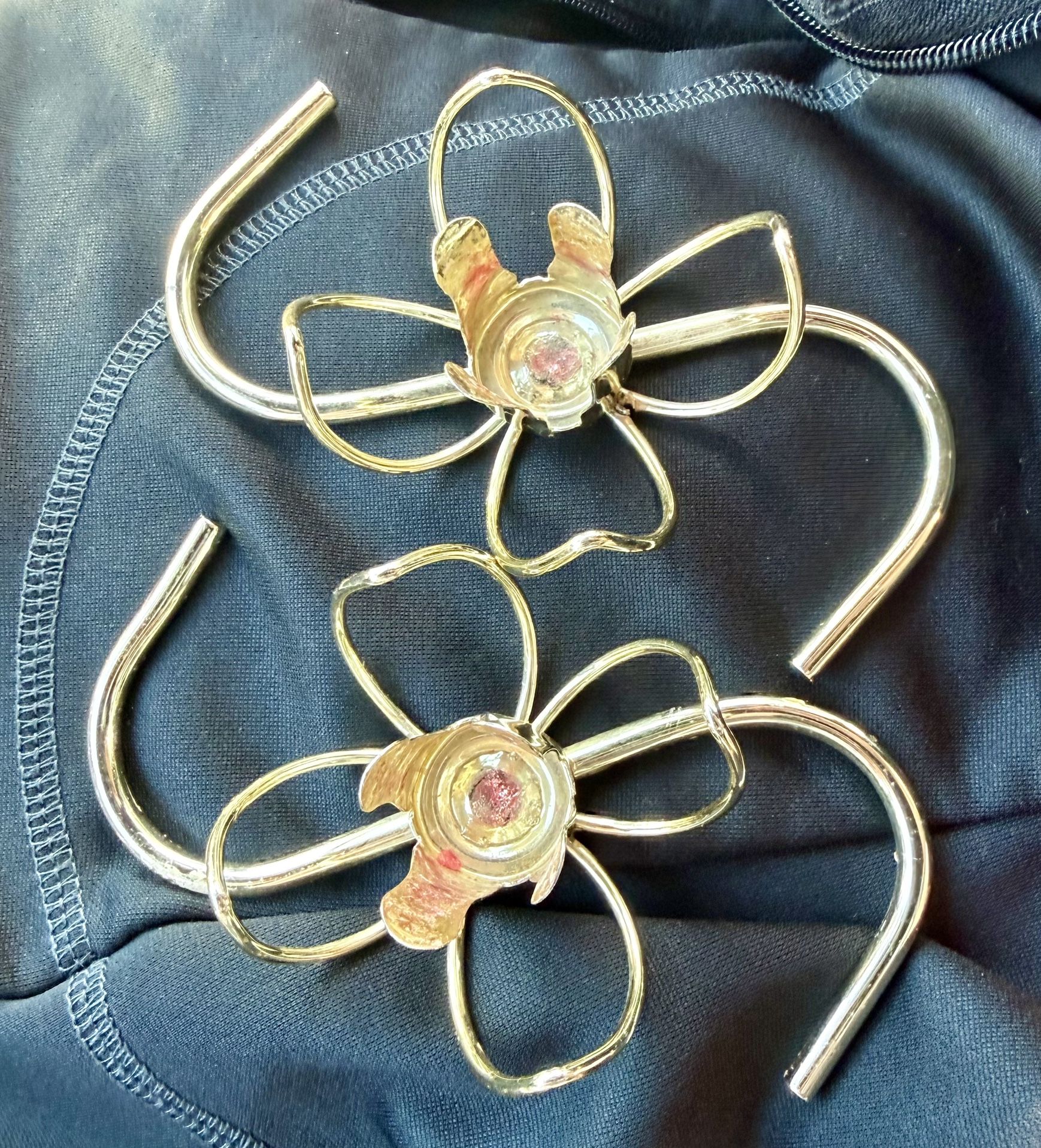 MCM Lustre Magic Finish Metal Atomic Style Candleholders Set of 2