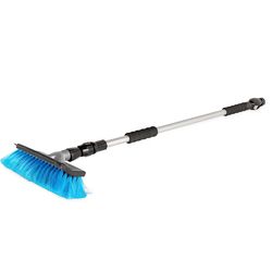 Camco RV Flow-Through Wash Brush with Adjustable Handle and Integrated Squeegee