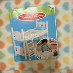 Melissa & Doug “Mine to Love” Wooden Play Bunk Bed for Dolls (White, Fits Up to 18″ Dolls)