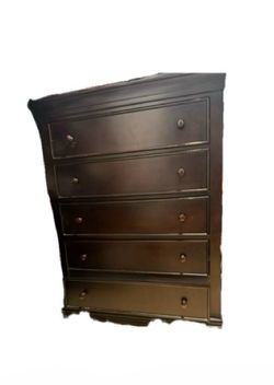 2 brown solid wood dressers