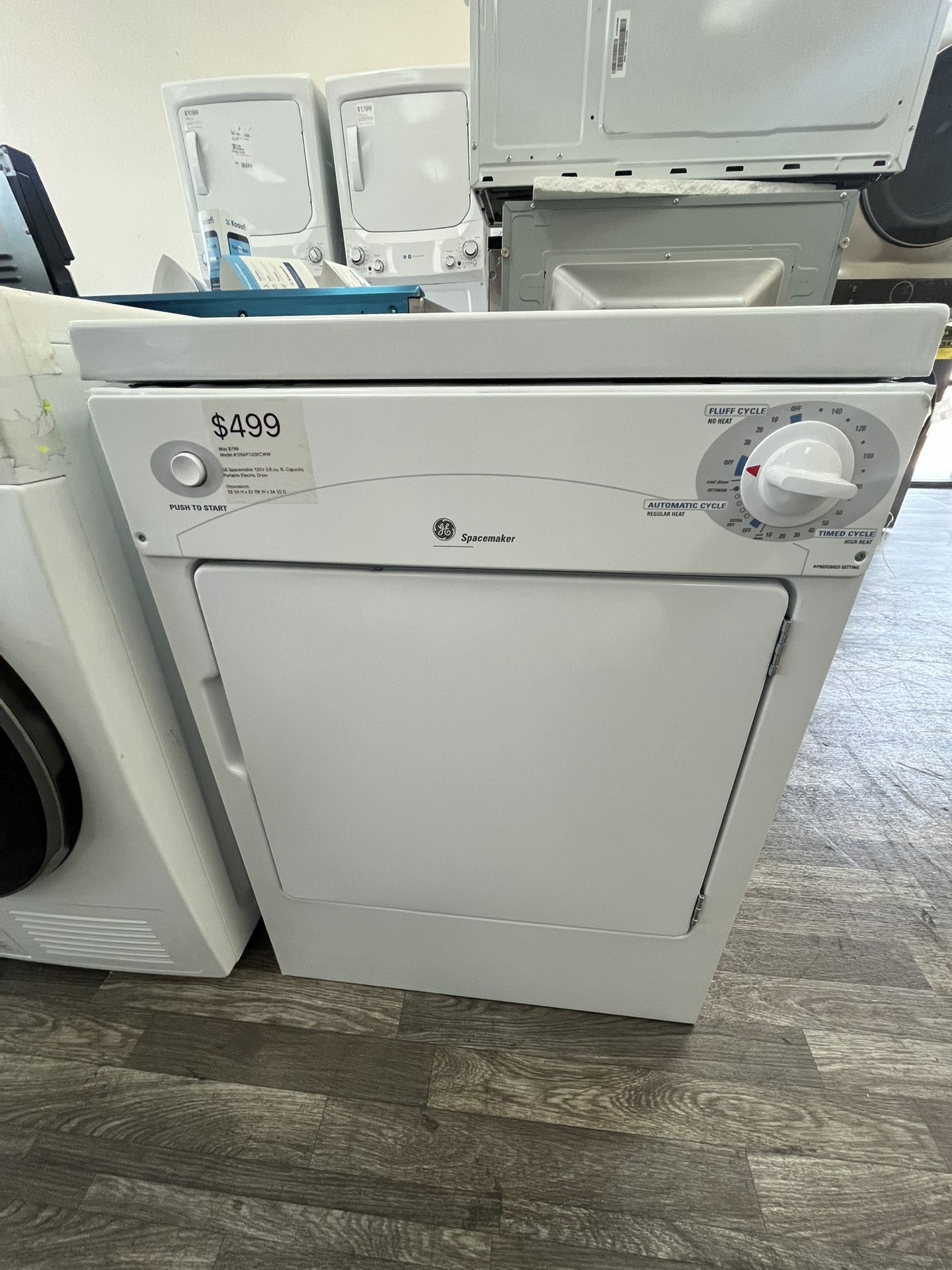 Portable GE Electric Dryer - Only $499 w/ One Year Warranty