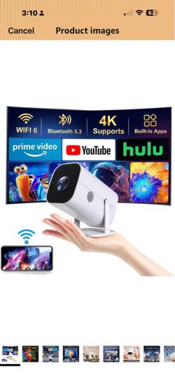 New in box! Mini Projector with Wifi and Bluetooth, Built-in Apps,Movie Projector Electric Focus Portable Projector, 1080P Video Projector for Bedroom
