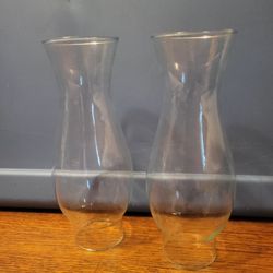 2 - Clear Glass Hurricane Lamp Shades 6.375 x 2.375 Inches
