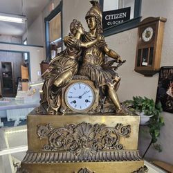 1840s Bronze Alexander French Statue Clock 