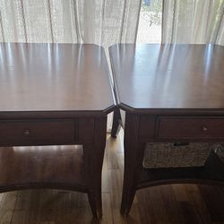 Heavy Wood End Tables 