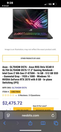 Asus ROG Strix Scar ii GL704GW