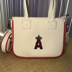  White Leather Angels Cross Body Bag