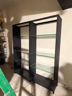 FREE WOOD AND GLASS SHELF