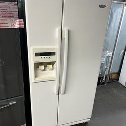 Whirlpool 33”wide Side By Side Refrigerator In Almond Color 