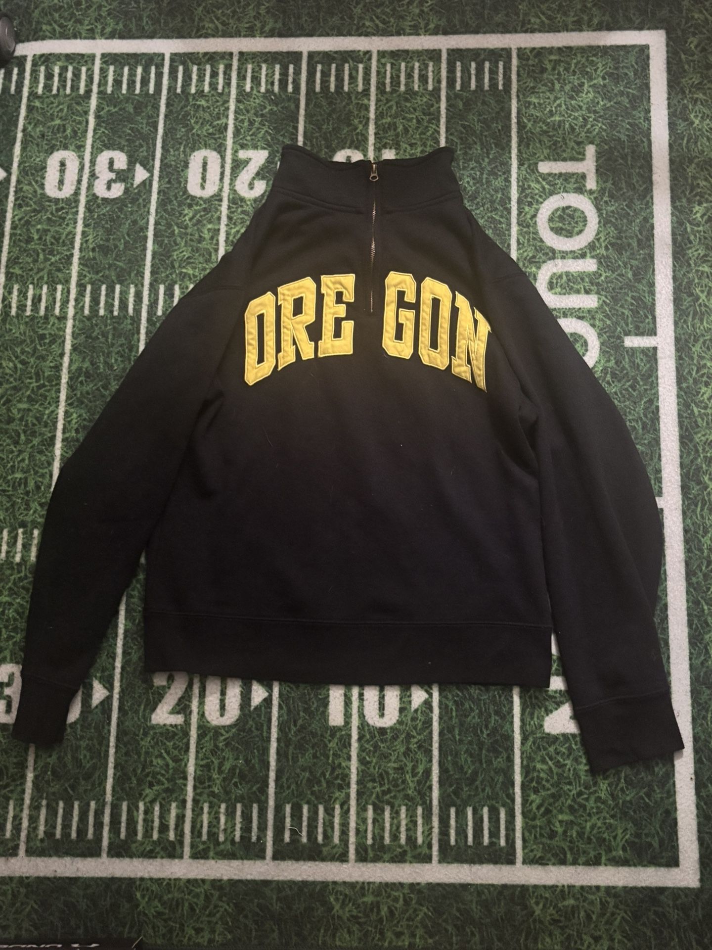 Oregon University Black & Yellow Quarter Zip Sweatshirt