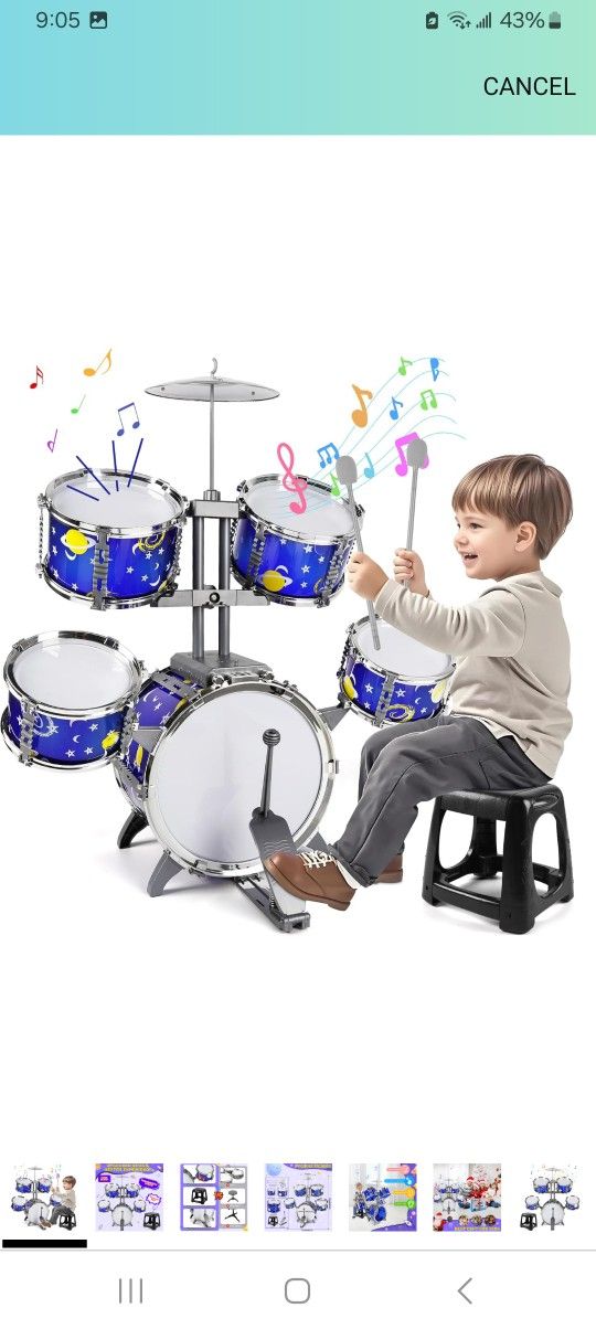 Kids Drum Set $25