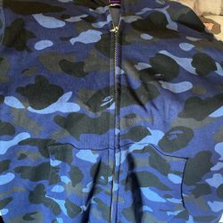 Navy Blue Bape Hoodie 