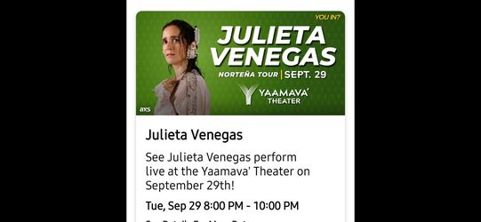 JuLieta Vanegas Concert