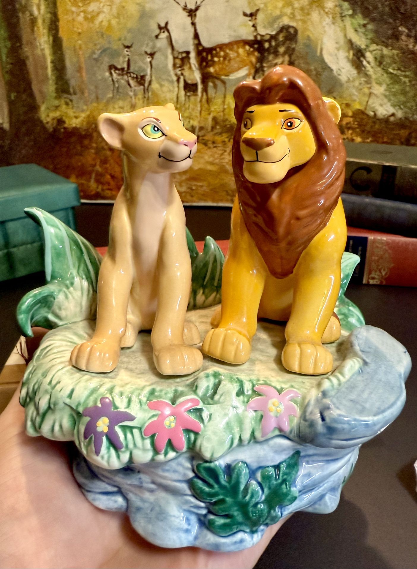 1994 Schmid Disney Lion King Music Box "Can You Feel the Love Tonight" Figurine