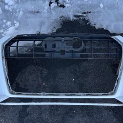 WHITE AUDI A6 S LINE 2016 2017 2018 FRONT BUMPER DAMAGED