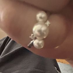 MMikimoto White Gold Pearl Diamond Bubbles Ring
