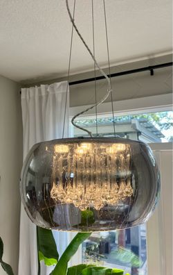 Chrome Glass Raindrop LED Pendant Light