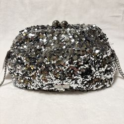 Kate Spade Silver Sequin Convertible Clutch Purse - New with Tags