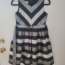 Silver black stripped Dress
