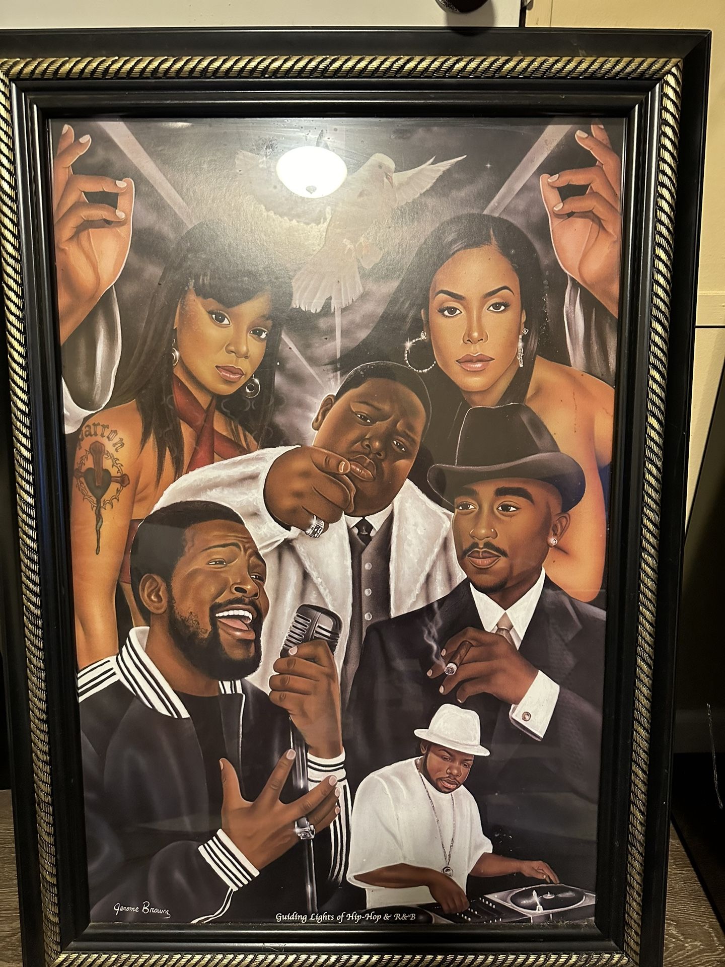 Painting Of Tupac,Marvin Gaye,Biggie Smalls,Aaliyah and Left Eye