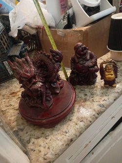 Chinese Vintage -Dragon 6"$18.Buddha 5"$10,small Buddha 3"$7