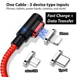 Magnetic USB Fast Charge Cable - iPhone  Android Tablet