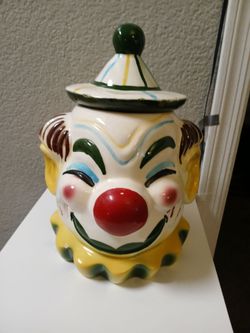 Vintage Sierra Vista California  pottery clown cookie jar