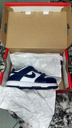 Nike Dunk Low White Navy Sneakers 6c Toddlers