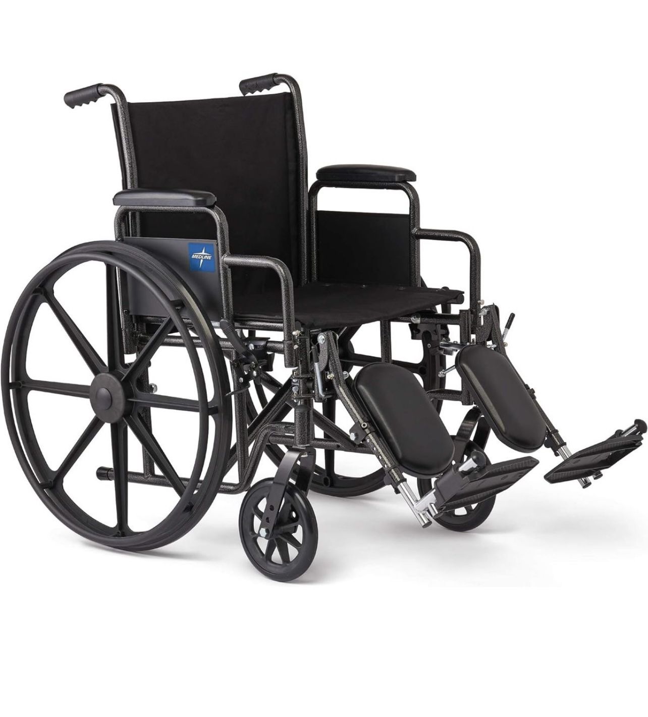 Medline Comfortable Folding Wheel Chair With Swing Back Elevating Footrests