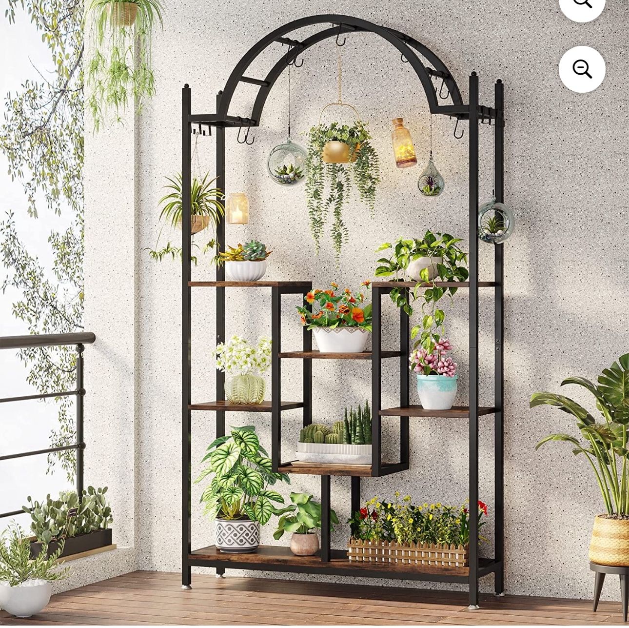 All New 74.8” Arched Plant Stand With Hanging Hooks