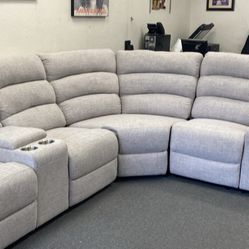 New Fabric Recliner Sectional Couch / Free Delivery 