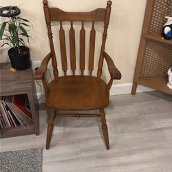 two wooden chairs