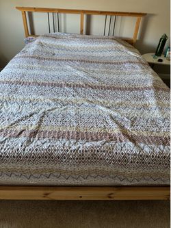Queen bed frame and mattress