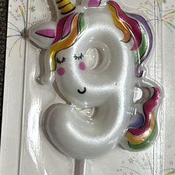 Unicorn Birthday Candle 