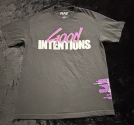 Men Large NAV Good Intentions Album VLONE Collab Streetwear Rap Tshirt
