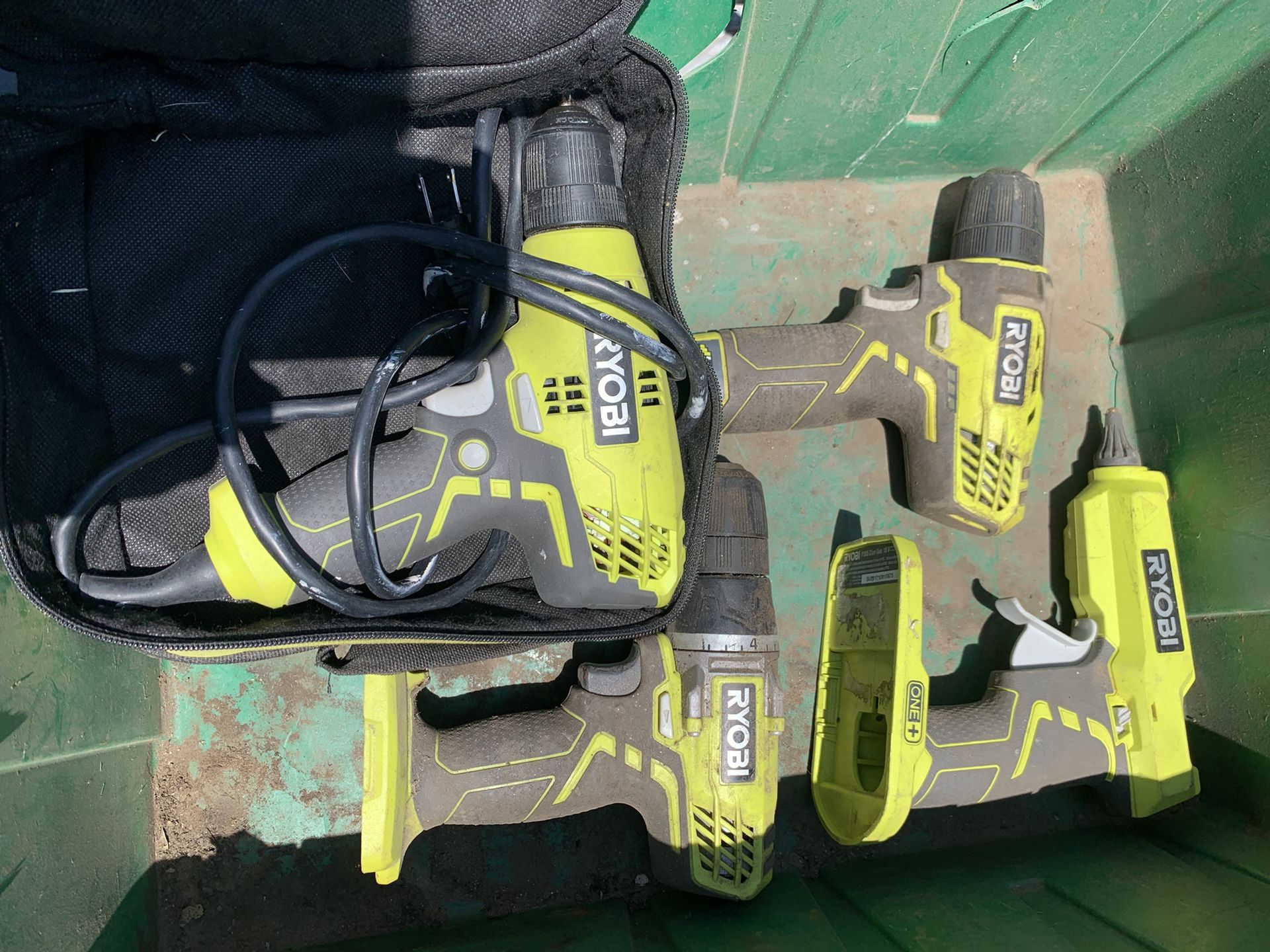 Ryobi Drills. And Sanders.