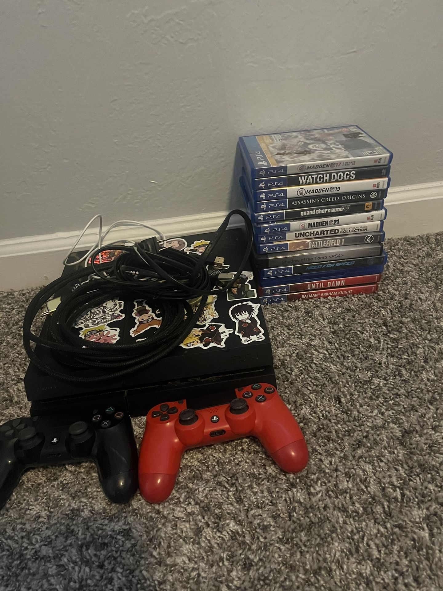 Ps4 With Games And 2 Remotes 