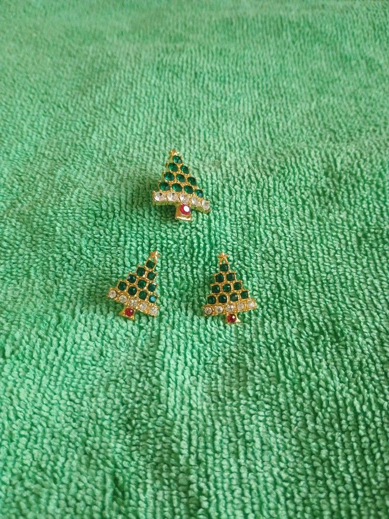 Christmas π Brooch Tree And 2 Earings Set