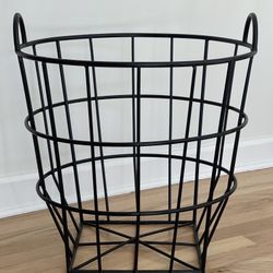 Round Black Metal Storage Basket