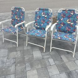 3 Folding Patio Chairs $15 For All