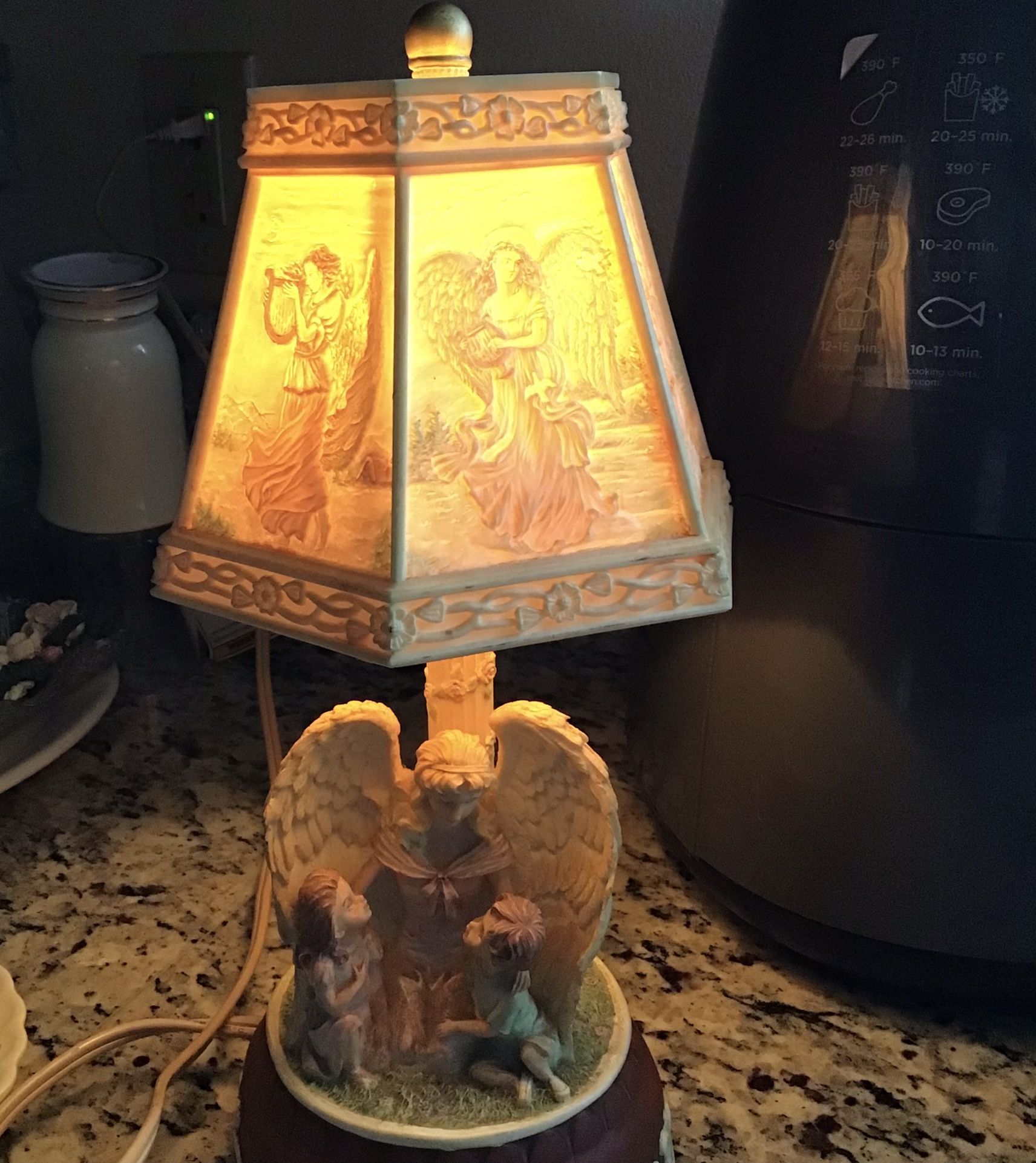 Vintage Musical Guardian Angel Rotating Shade Accent Lamp