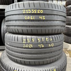 20” tires semi new michelin 235/35/20 with free installation $200 both