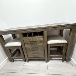 Wine Bar (3 Drawers , 2 Stools)
