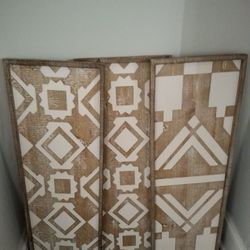 3 Piece Wooden Art Brand New