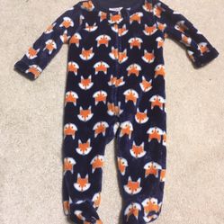 Super soft fox fleece boys size 3/6 month fox sleeper 