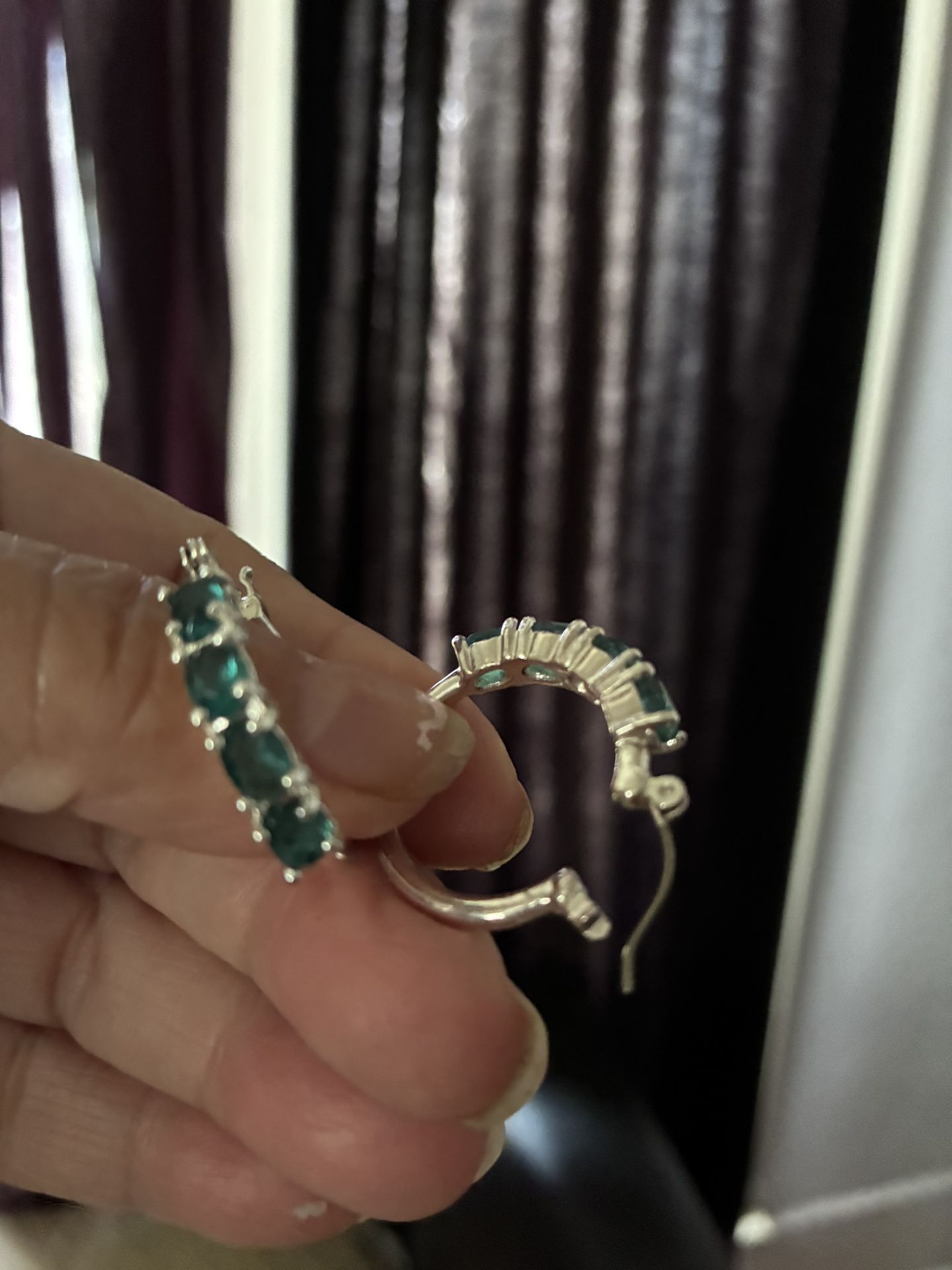 Bright Aquamarine Jewel Stone Ear Rings