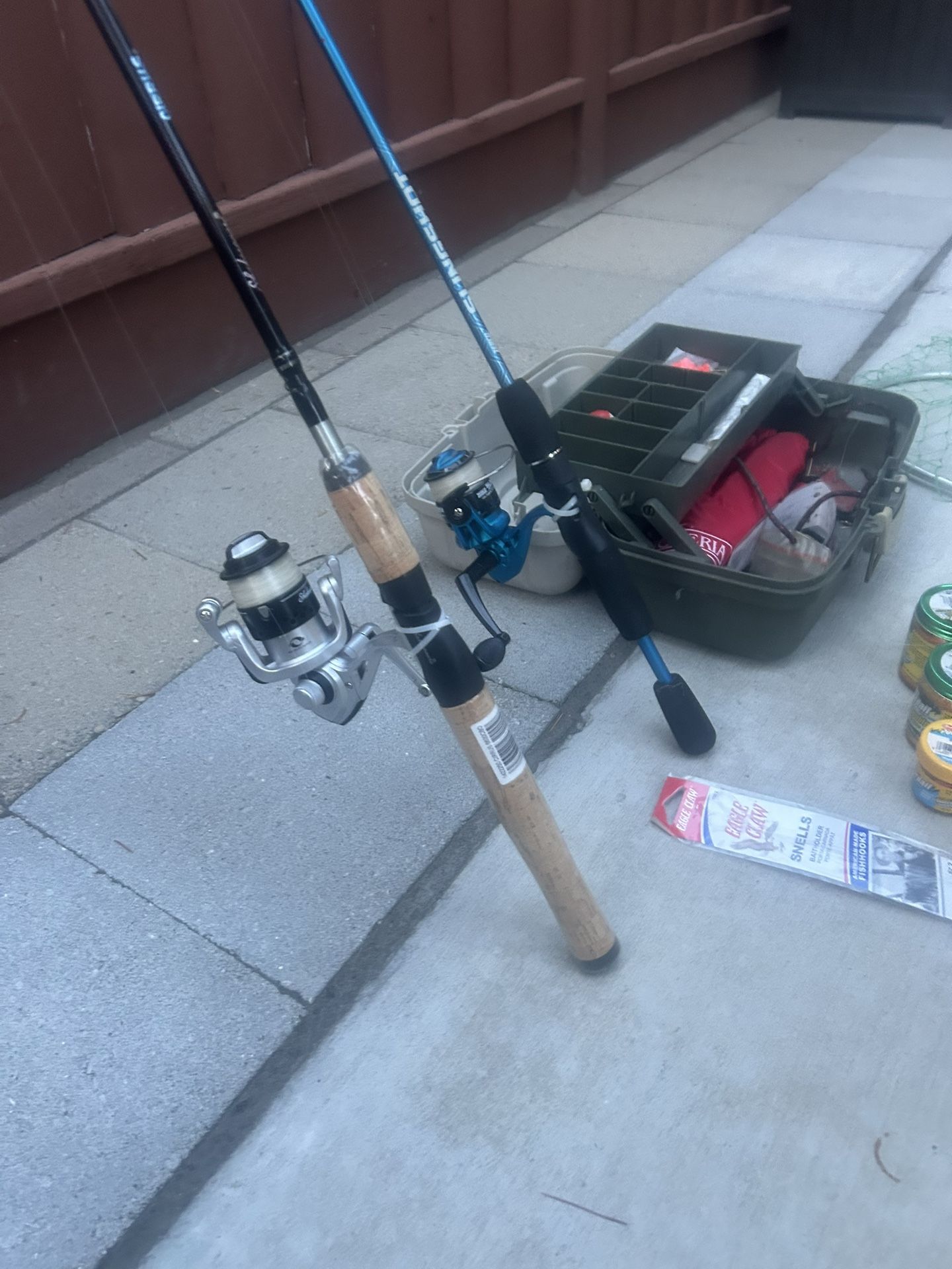 Fishing Poles and Tackle Box Set