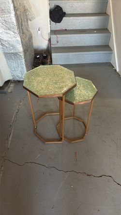 Mosaic Top Octagonal Nesting Side Tables