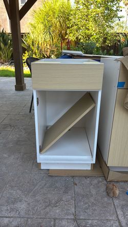 Natural Oak Flat Panel Euro Style Kitchen Cabinet