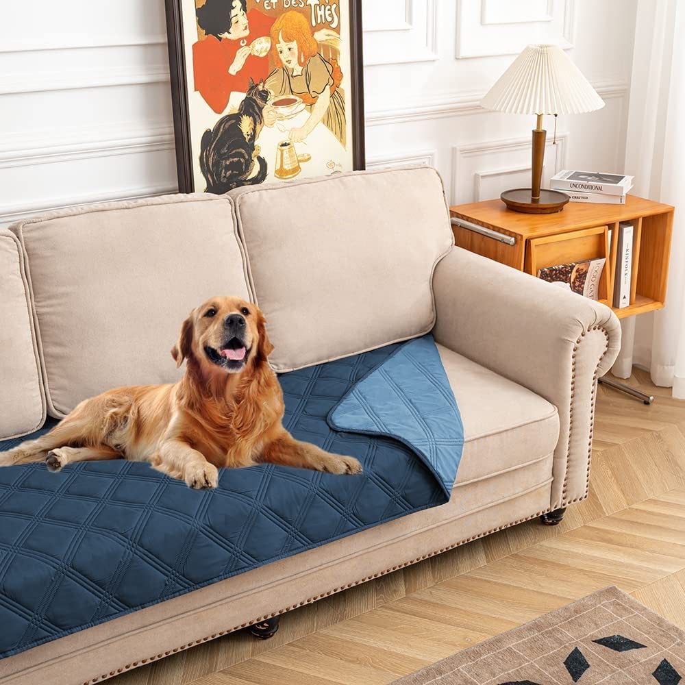  Waterproof & Reversible Dog Bed Cover Pet Blanket Sofa, Couch Cover Mattress Protector Furniture Protector for Dog, Pet, Cat（30"*70",Blue/Light Blue